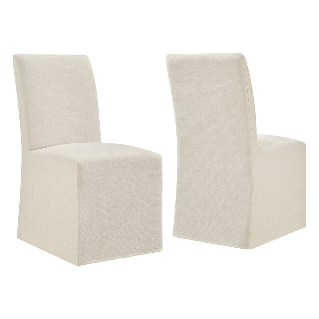 Chaises de salle à manger déhoussables Aster en tissu flammé, lot de 2