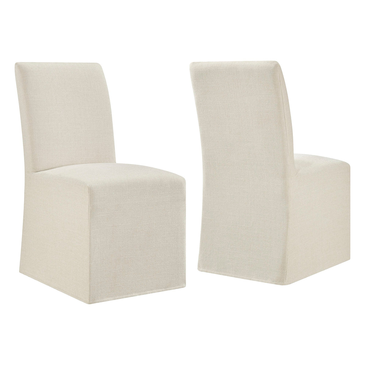 Chaises de salle à manger déhoussables Aster en tissu flammé, lot de 2