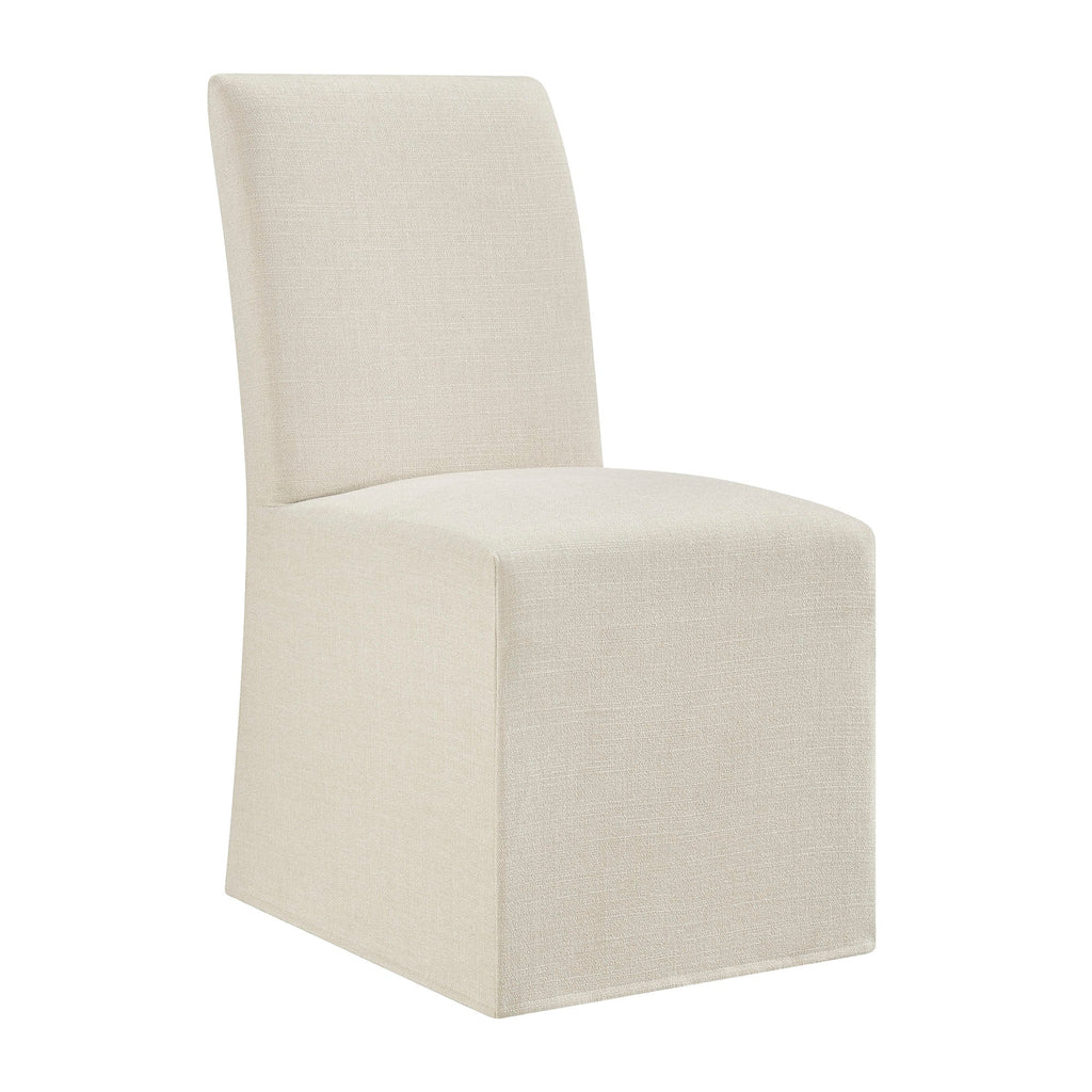 Chaises de salle à manger déhoussables Aster en tissu flammé, lot de 2