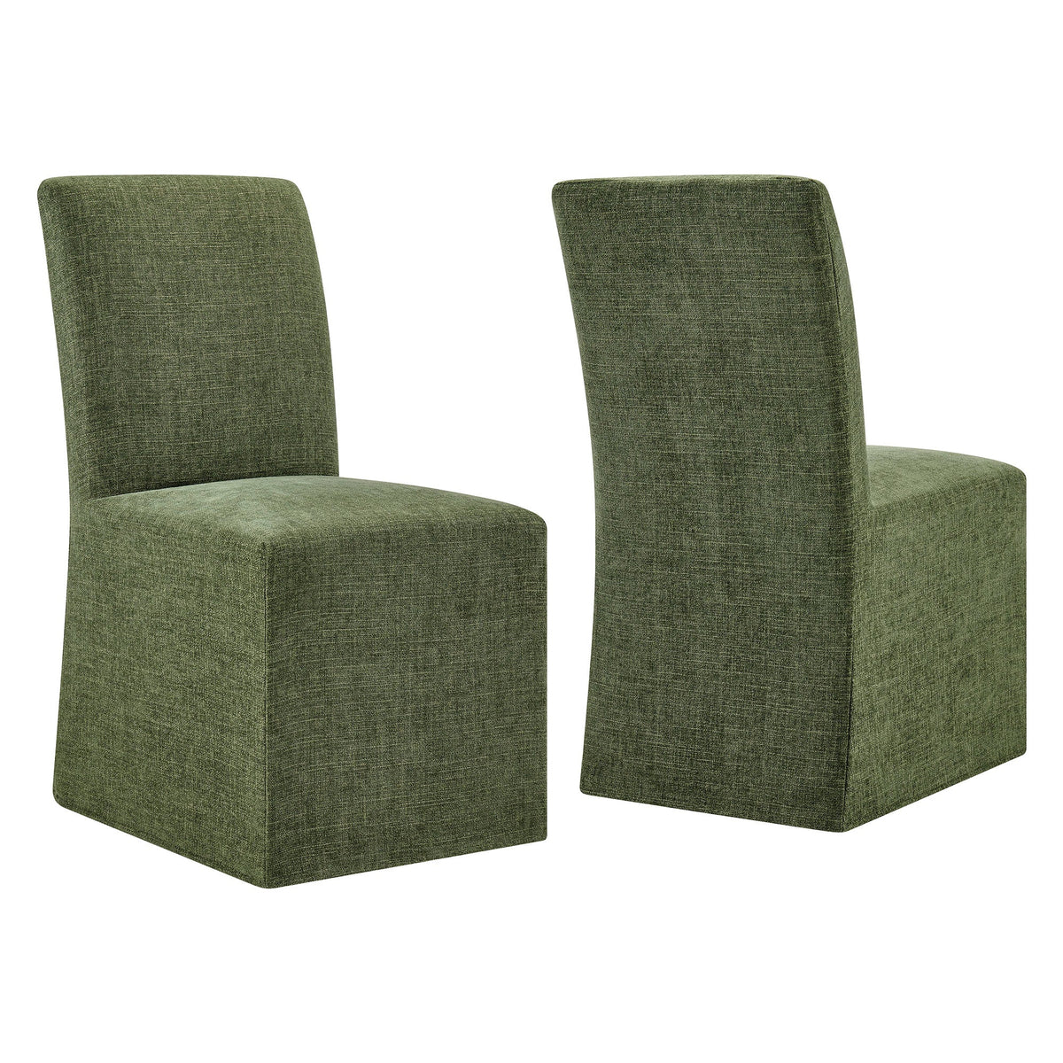 Chaises de salle à manger déhoussables Aster en tissu flammé, lot de 2
