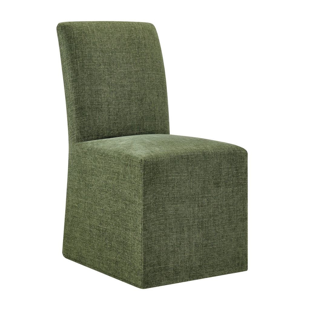 Chaises de salle à manger déhoussables Aster en tissu flammé, lot de 2