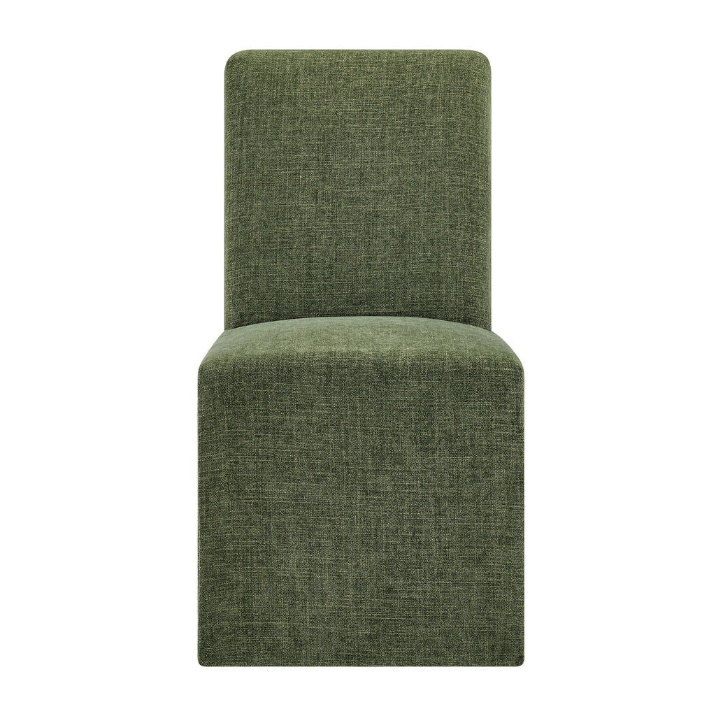 Chaises de salle à manger déhoussables Aster en tissu flammé, lot de 2