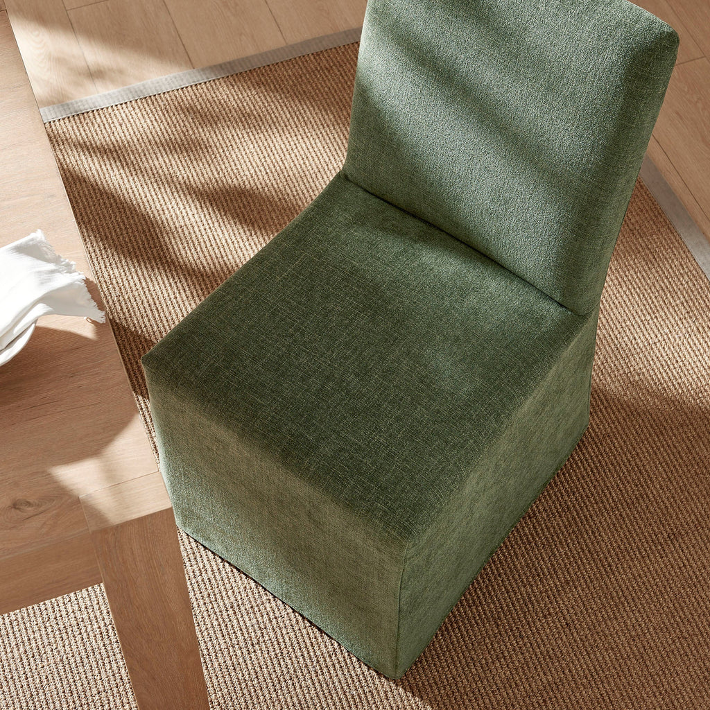 Chaises de salle à manger déhoussables Aster en tissu flammé, lot de 2