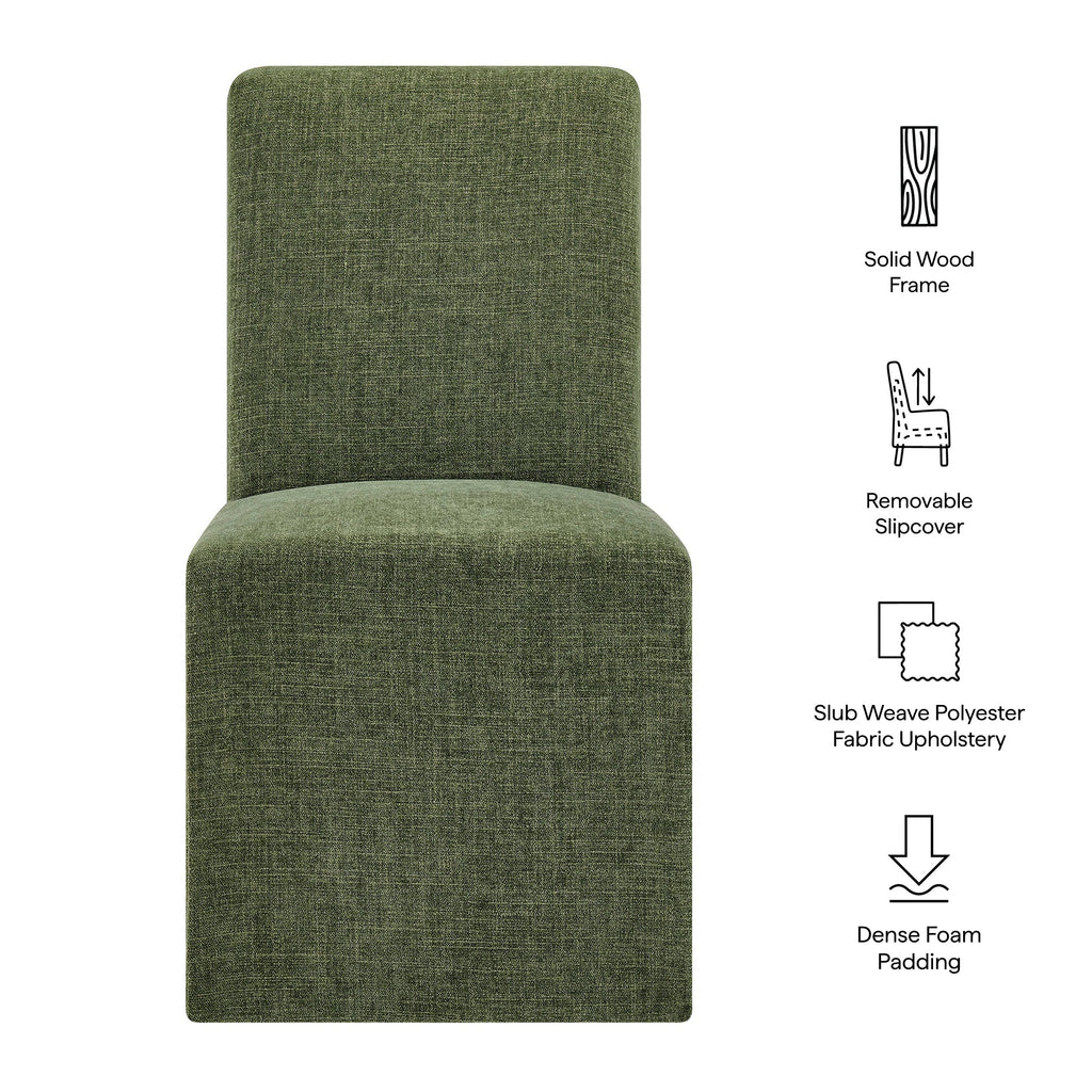 Chaises de salle à manger déhoussables Aster en tissu flammé, lot de 2