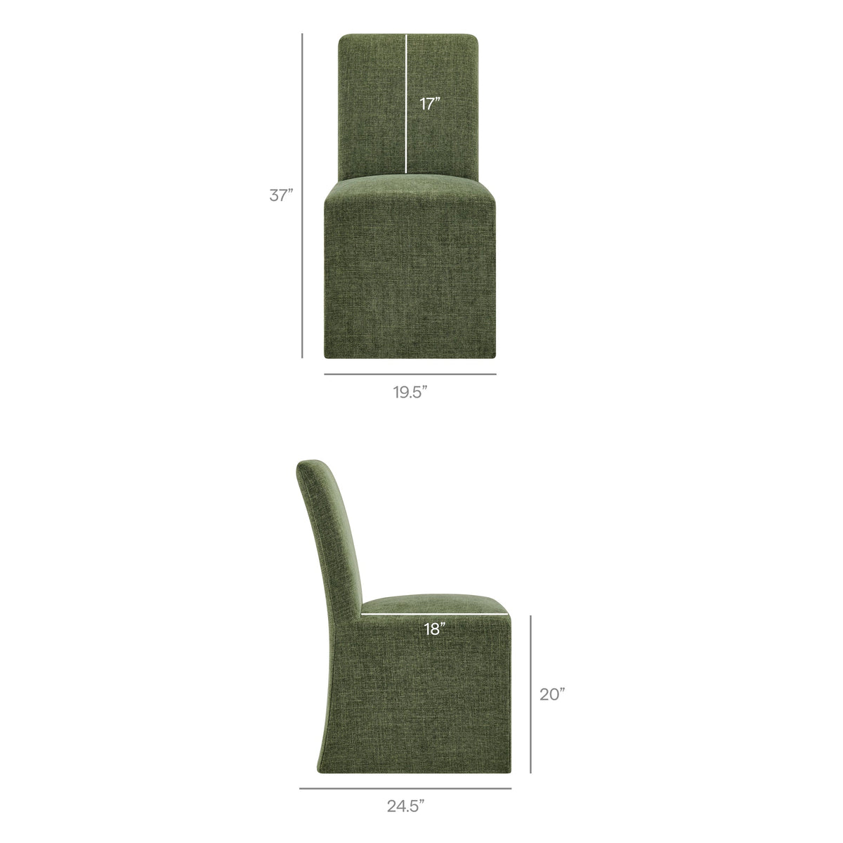 Chaises de salle à manger déhoussables Aster en tissu flammé, lot de 2