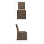 Chaises de salle à manger déhoussables Aster en tissu flammé, lot de 2