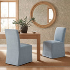 Chaises de salle à manger déhoussables Aster en tissu flammé, lot de 2