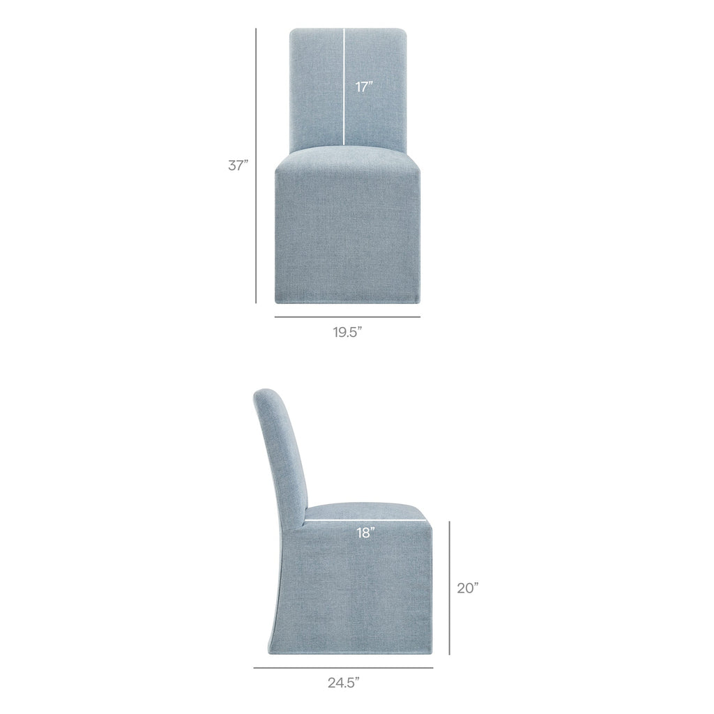 Chaises de salle à manger déhoussables Aster en tissu flammé, lot de 2