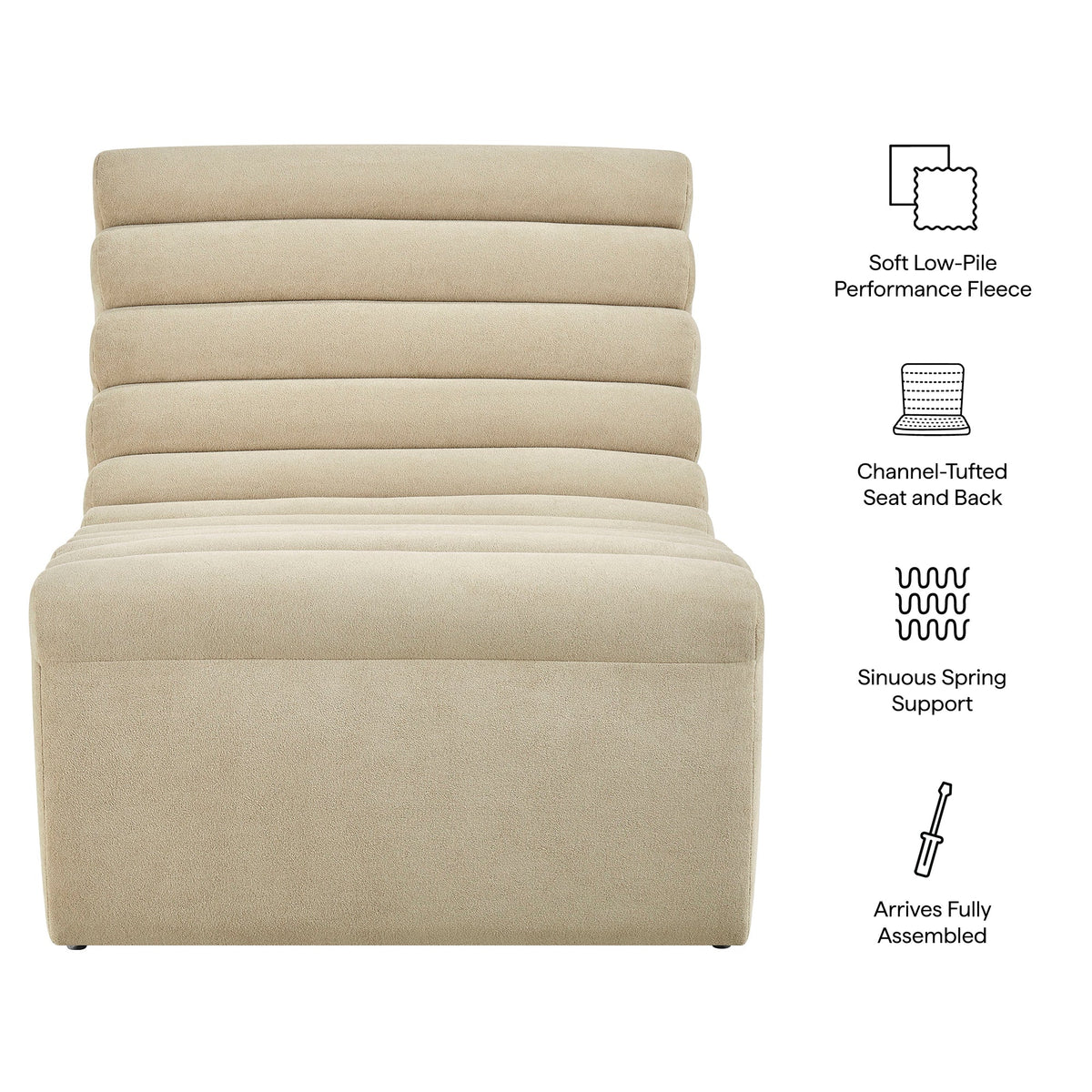 Fauteuil d'appoint sans accoudoirs Corbin Performance Fleece