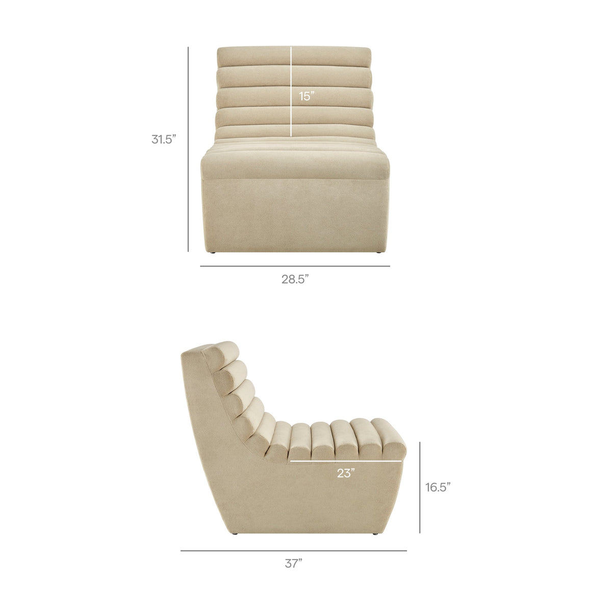 Fauteuil d'appoint sans accoudoirs Corbin Performance Fleece