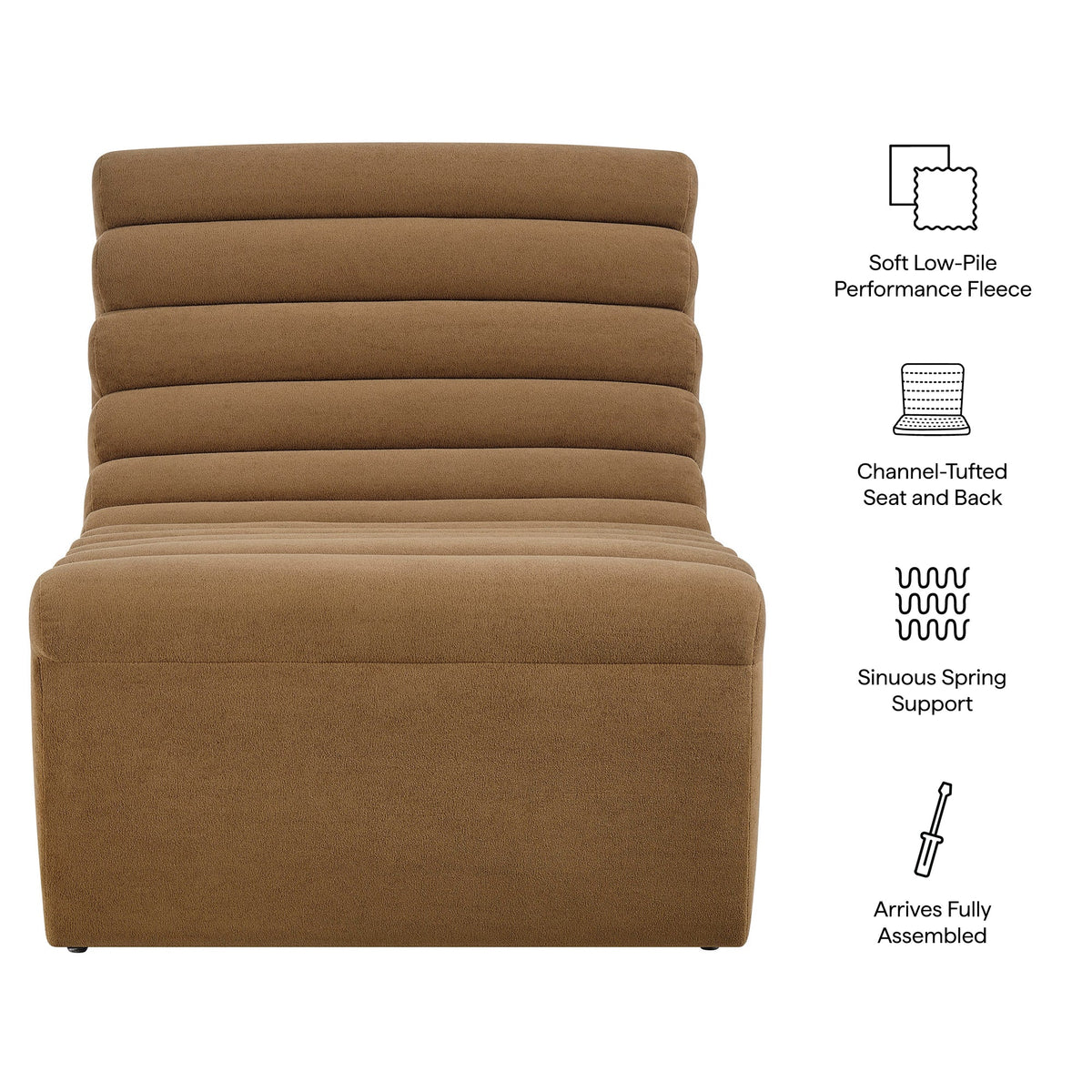 Fauteuil d'appoint sans accoudoirs Corbin Performance Fleece