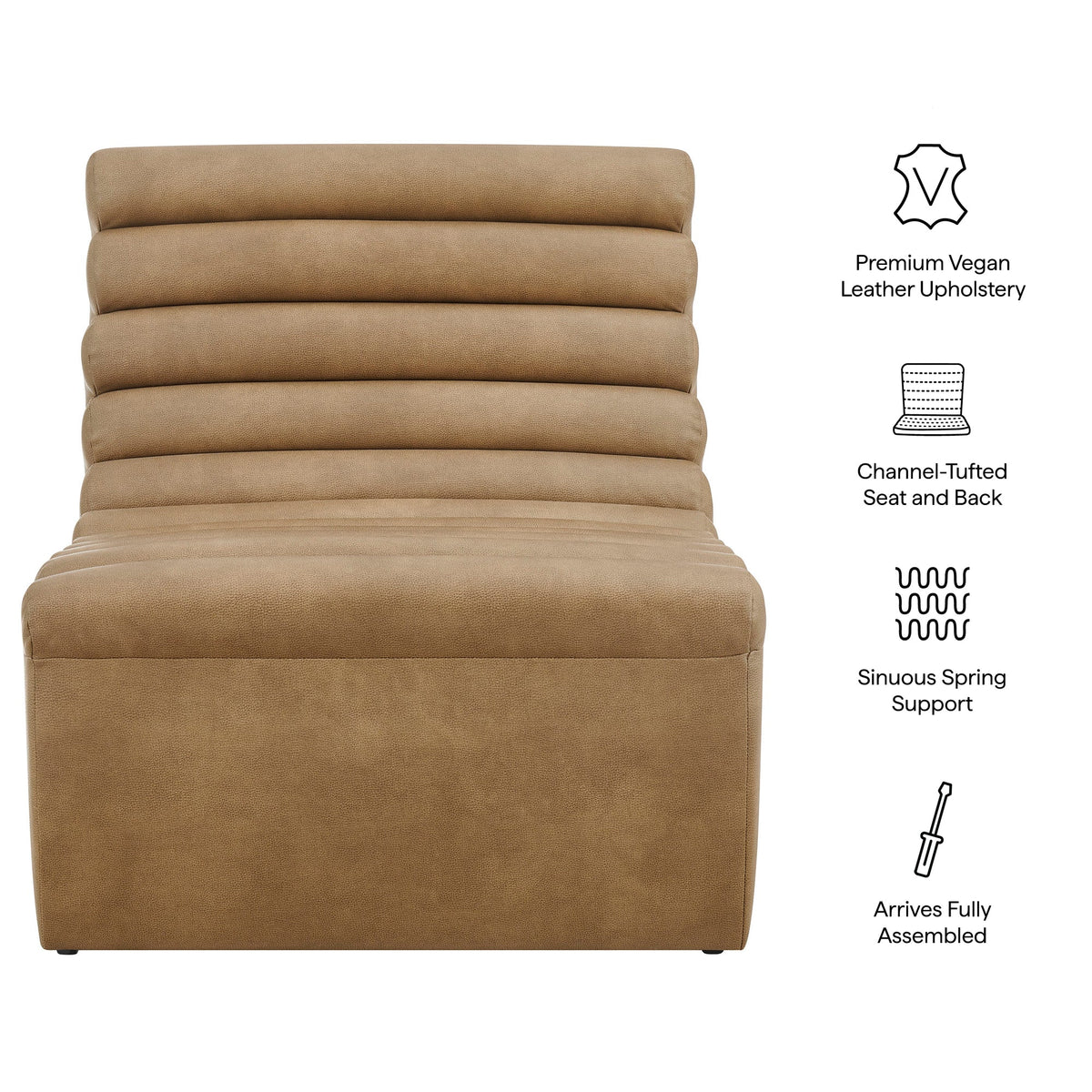 Fauteuil d'appoint sans accoudoirs en similicuir Corbin
