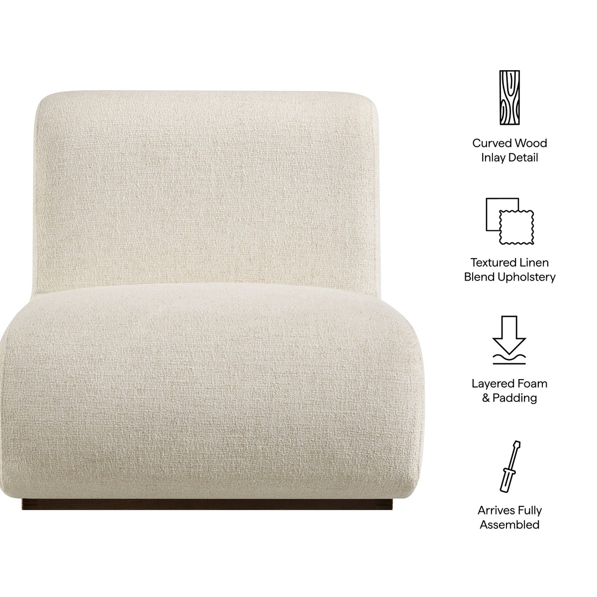 Fauteuil d'appoint en mélange de lin Denby