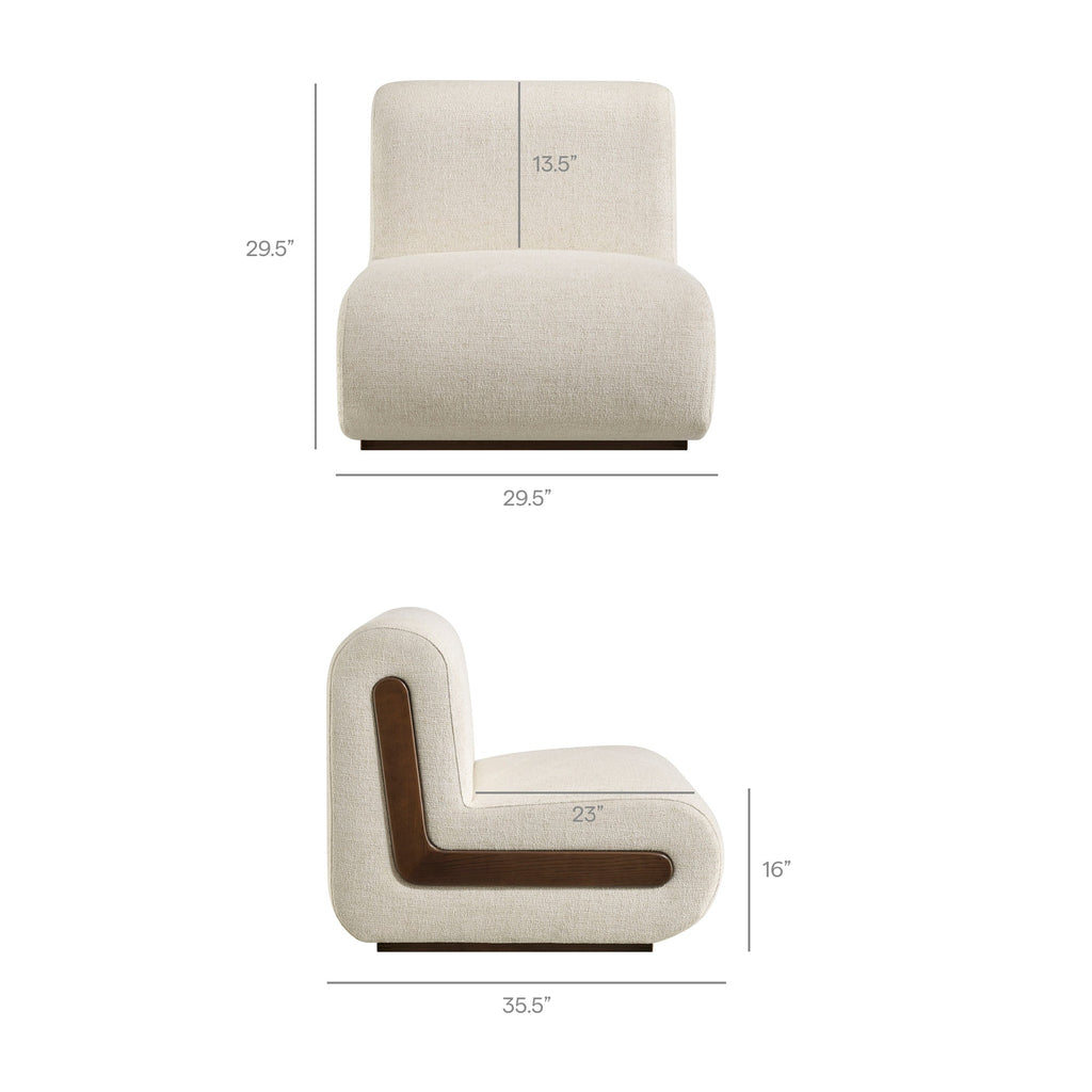 Fauteuil d'appoint en mélange de lin Denby