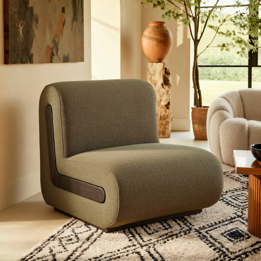 Fauteuil d'appoint en mélange de lin Denby