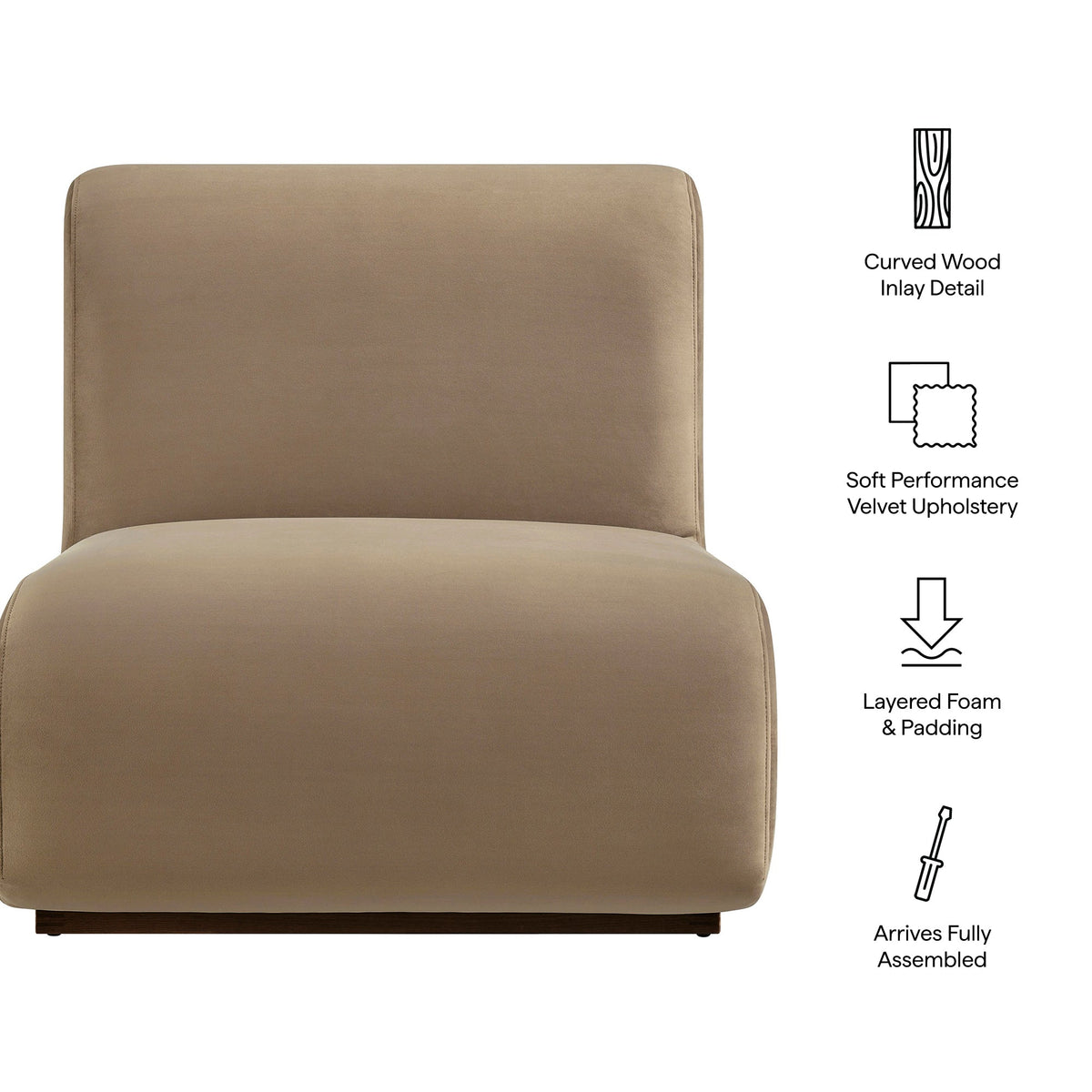 Fauteuil d'appoint en velours Denby Performance