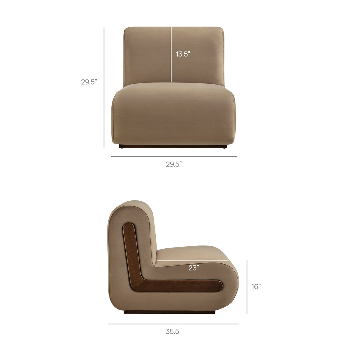 Fauteuil d'appoint en velours Denby Performance