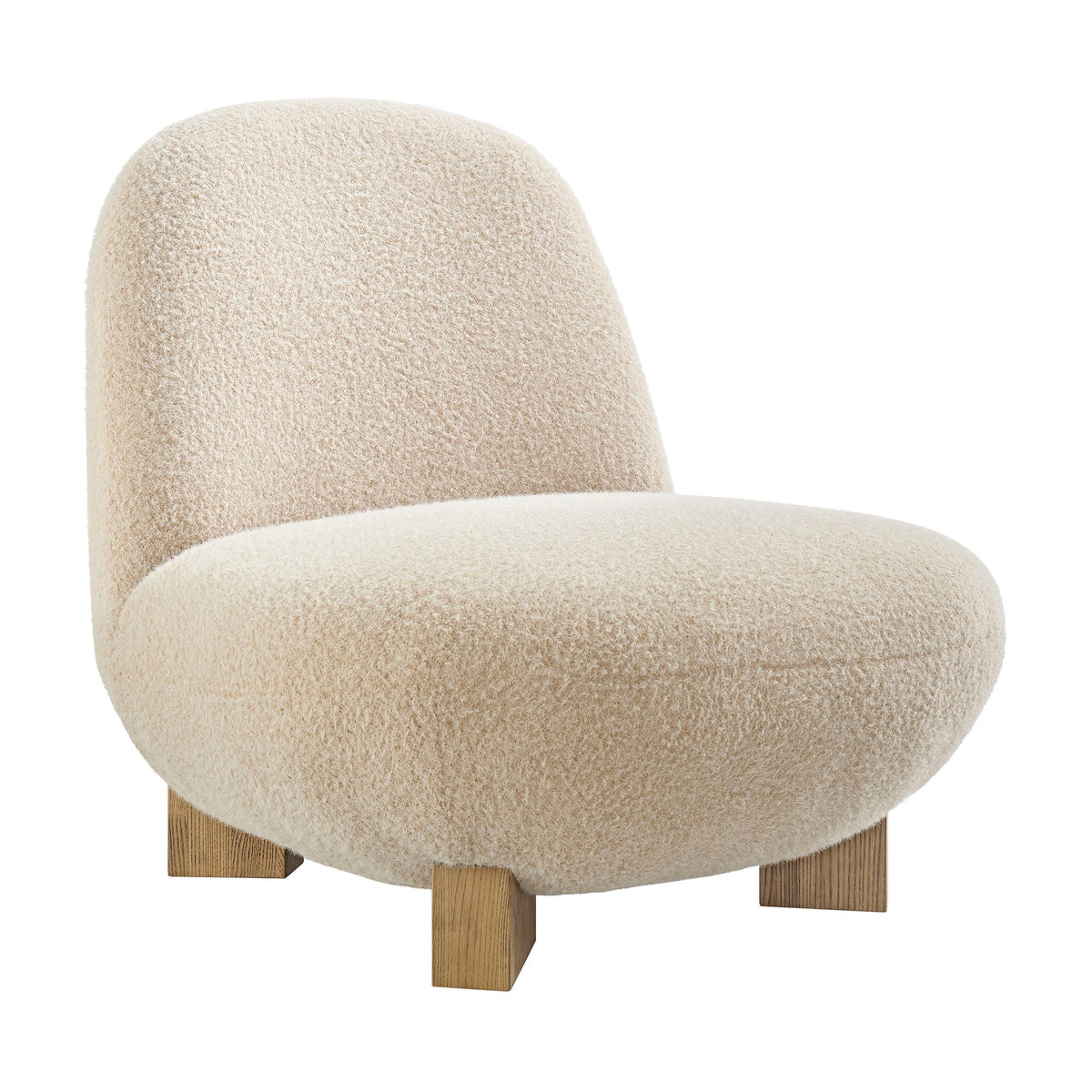 Fauteuil d'appoint Norwood en fausse fourrure de mohair en forme de haricot