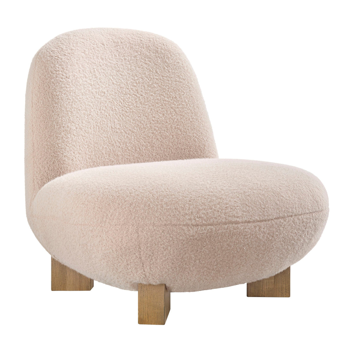 Fauteuil d'appoint Norwood en fausse fourrure de mohair en forme de haricot