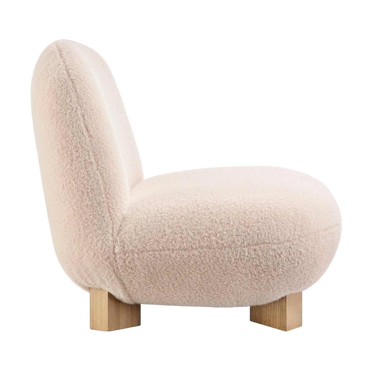 Fauteuil d'appoint Norwood en fausse fourrure de mohair en forme de haricot