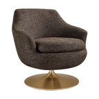 Fauteuil d'appoint pivotant en chenille Quimby Melange