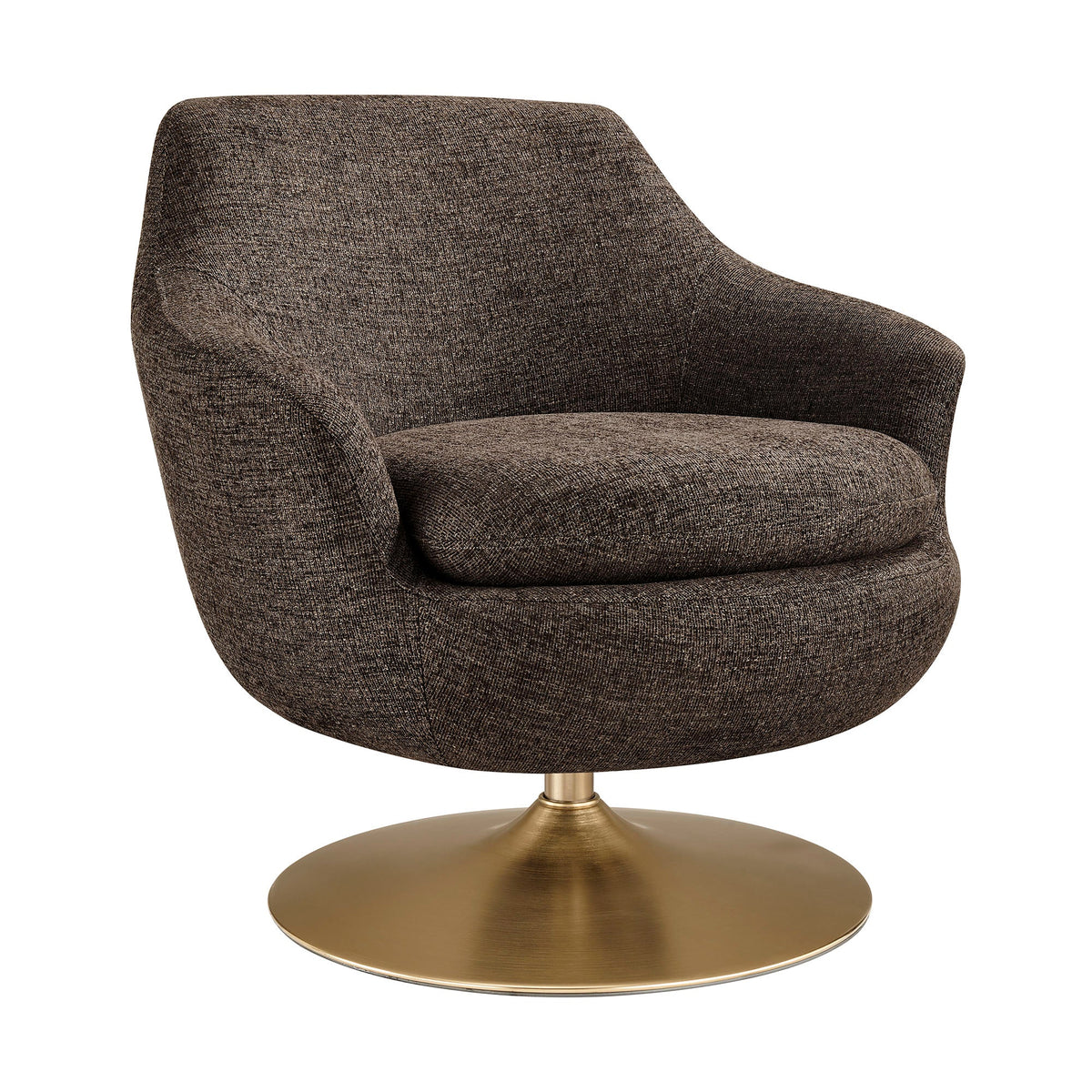 Fauteuil d'appoint pivotant en chenille Quimby Melange