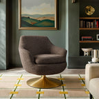 Fauteuil d'appoint pivotant en chenille Quimby Melange