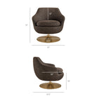 Fauteuil d'appoint pivotant en chenille Quimby Melange