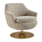 Fauteuil d'appoint pivotant en chenille Quimby Melange