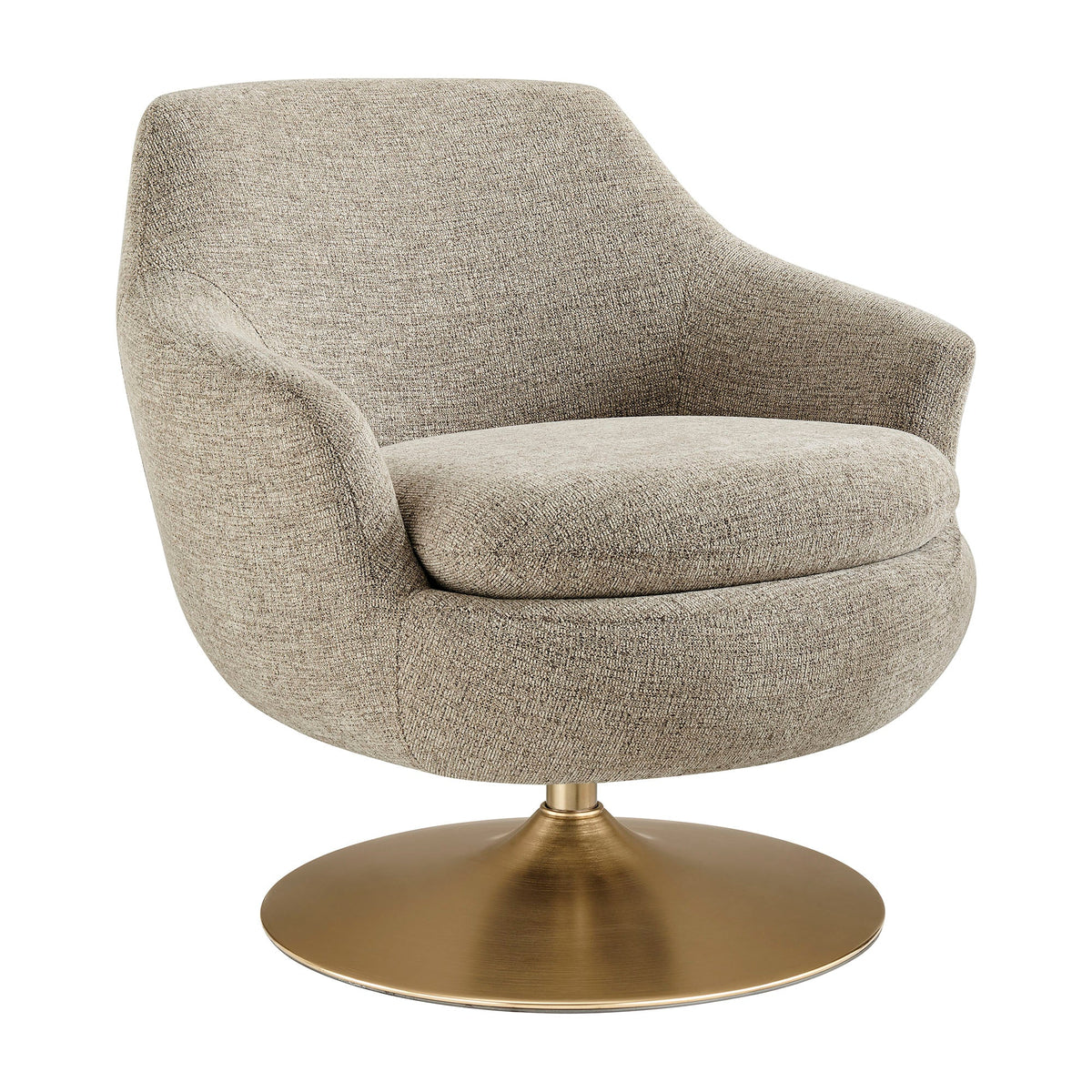 Fauteuil d'appoint pivotant en chenille Quimby Melange