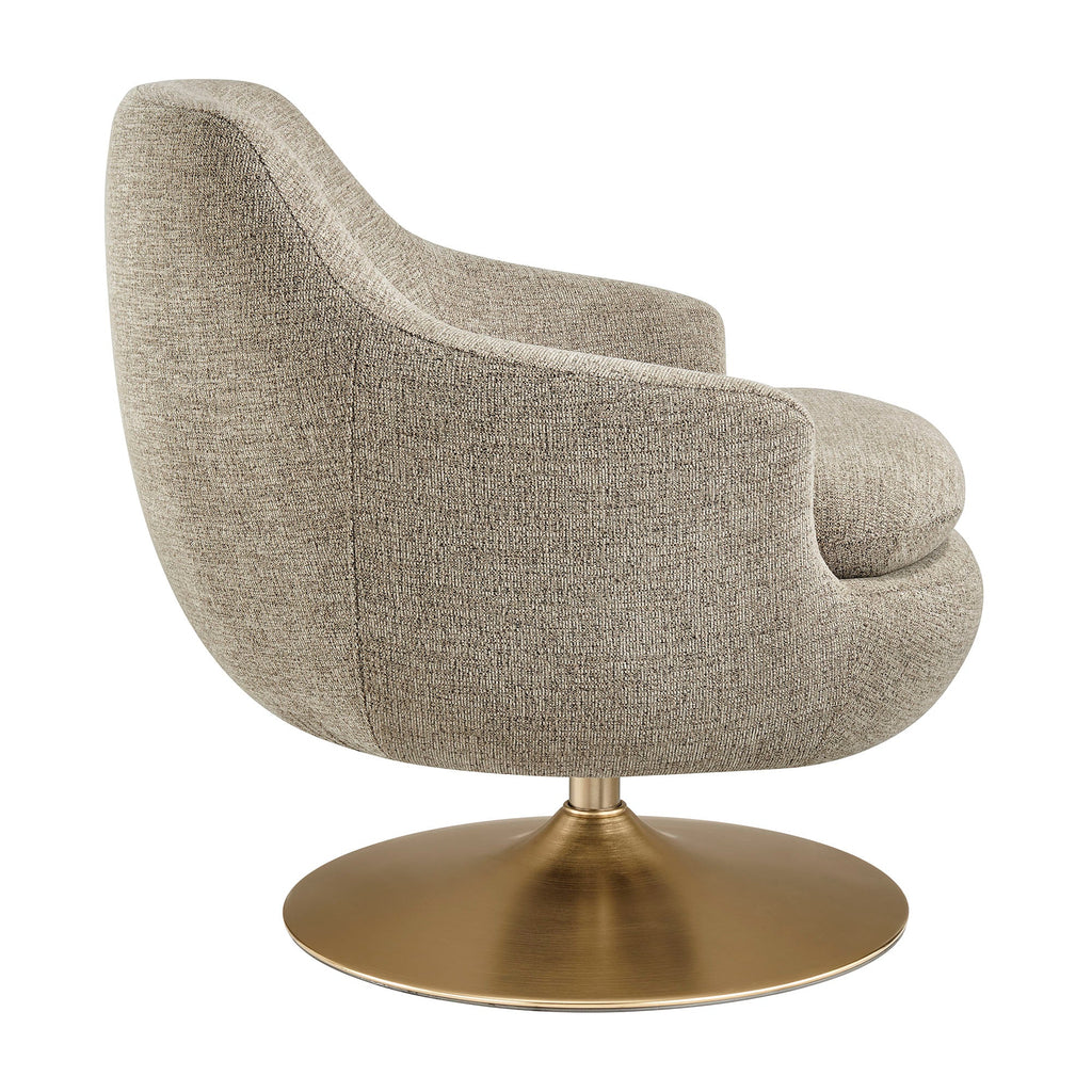 Fauteuil d'appoint pivotant en chenille Quimby Melange