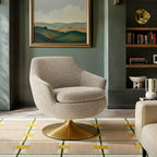 Fauteuil d'appoint pivotant en chenille Quimby Melange
