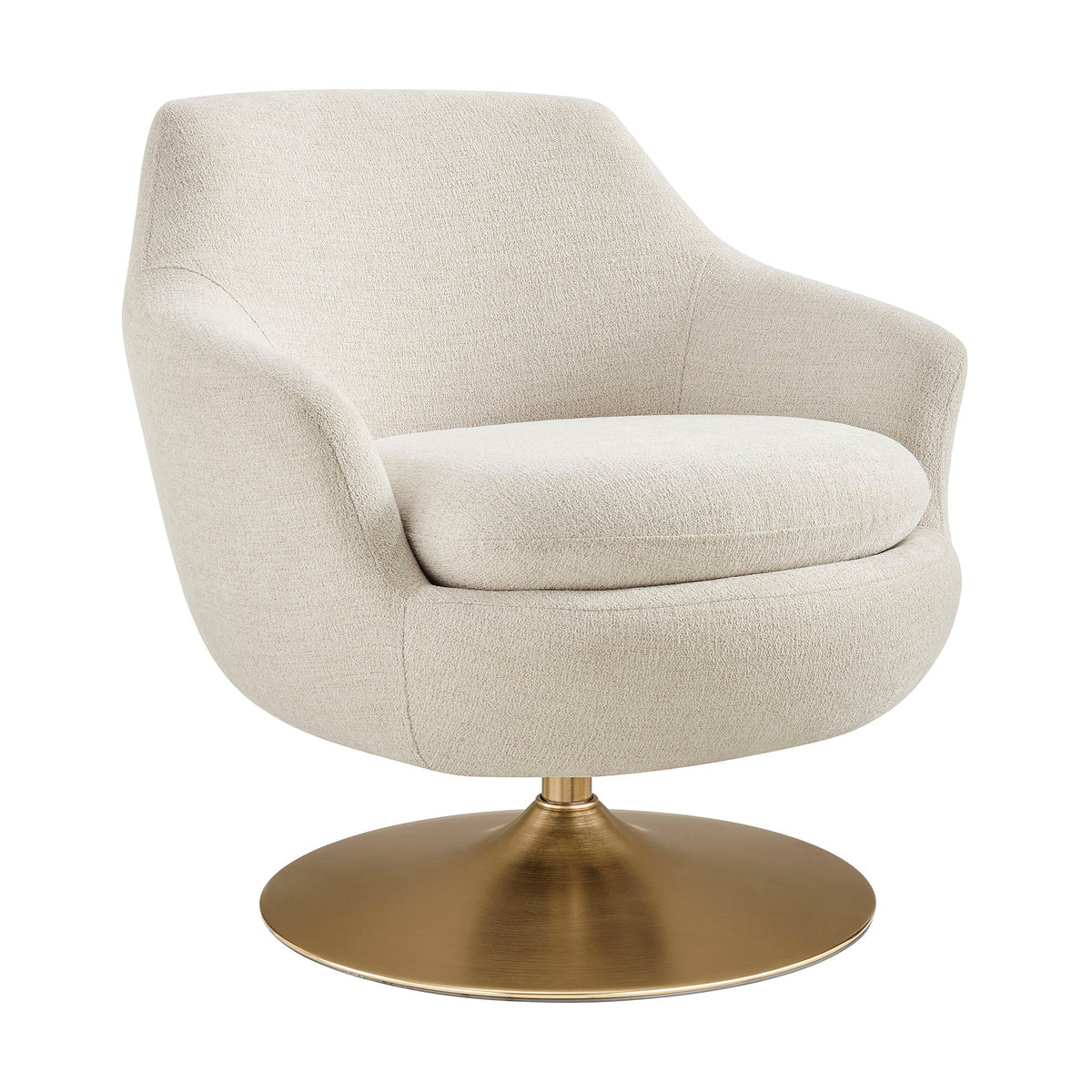 Fauteuil d'appoint pivotant en chenille Quimby Melange