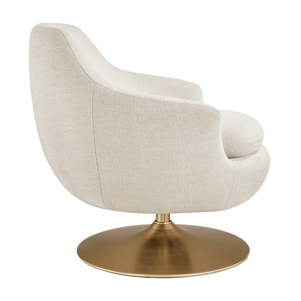 Fauteuil d'appoint pivotant en chenille Quimby Melange