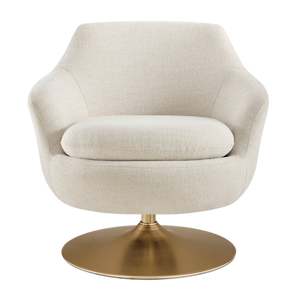Fauteuil d'appoint pivotant en chenille Quimby Melange