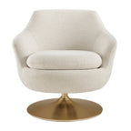 Fauteuil d'appoint pivotant en chenille Quimby Melange