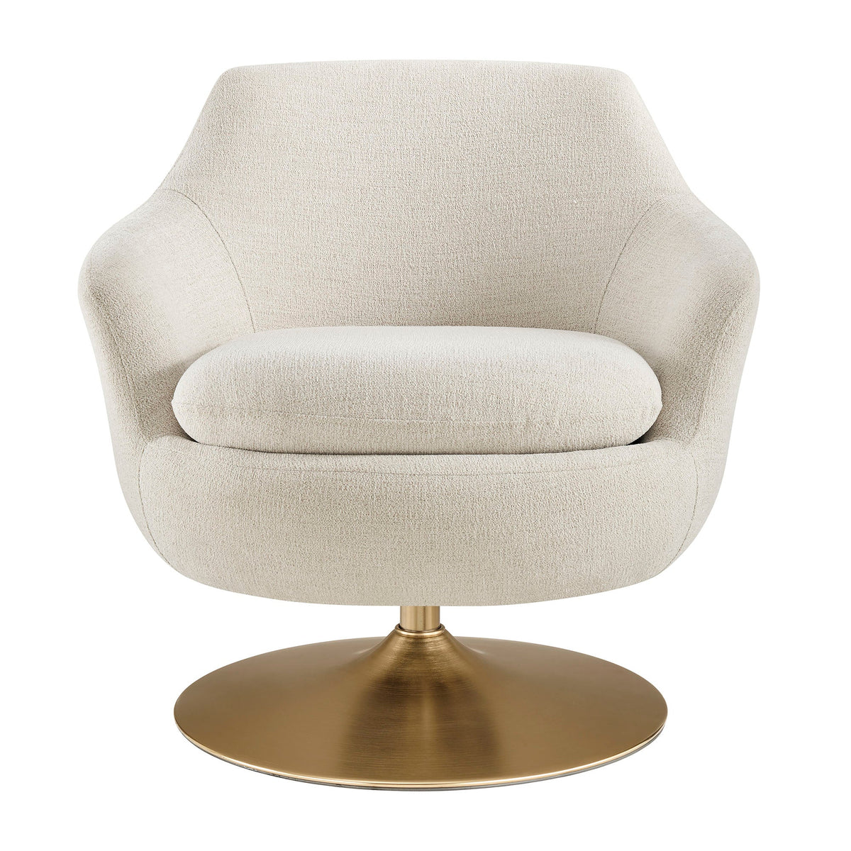 Fauteuil d'appoint pivotant en chenille Quimby Melange