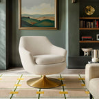 Fauteuil d'appoint pivotant en chenille Quimby Melange