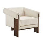 Fauteuil d'appoint trépied en mélange de lin Halbrook