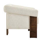 Fauteuil d'appoint trépied en mélange de lin Halbrook