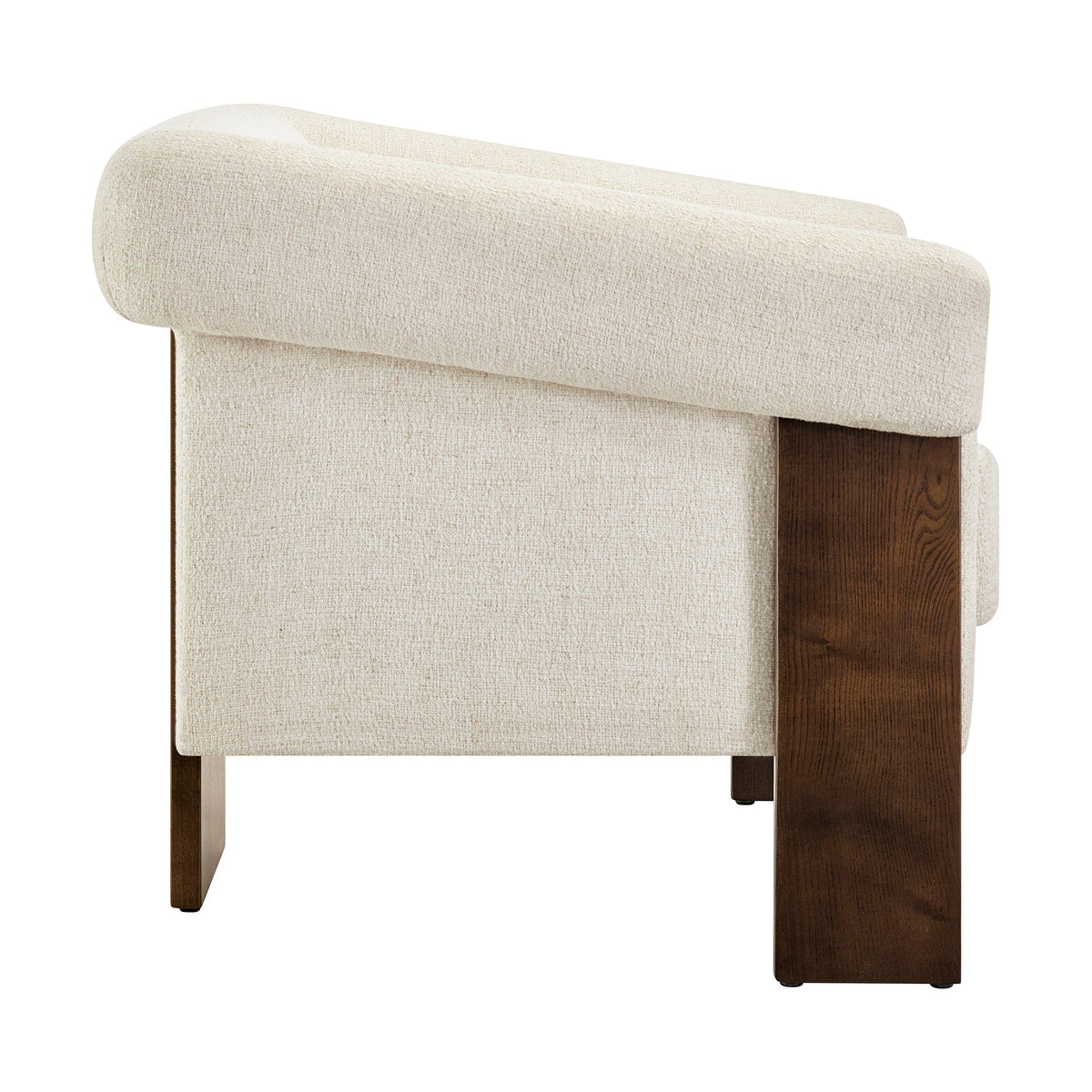 Fauteuil d'appoint trépied en mélange de lin Halbrook
