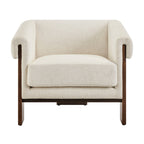 Fauteuil d'appoint trépied en mélange de lin Halbrook