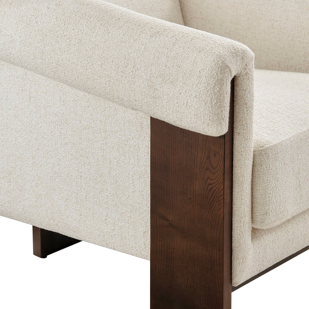 Fauteuil d'appoint trépied en mélange de lin Halbrook