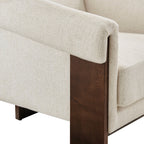 Fauteuil d'appoint trépied en mélange de lin Halbrook