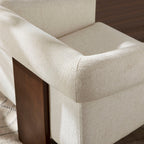 Fauteuil d'appoint trépied en mélange de lin Halbrook