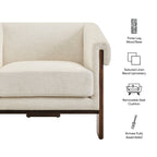 Fauteuil d'appoint trépied en mélange de lin Halbrook