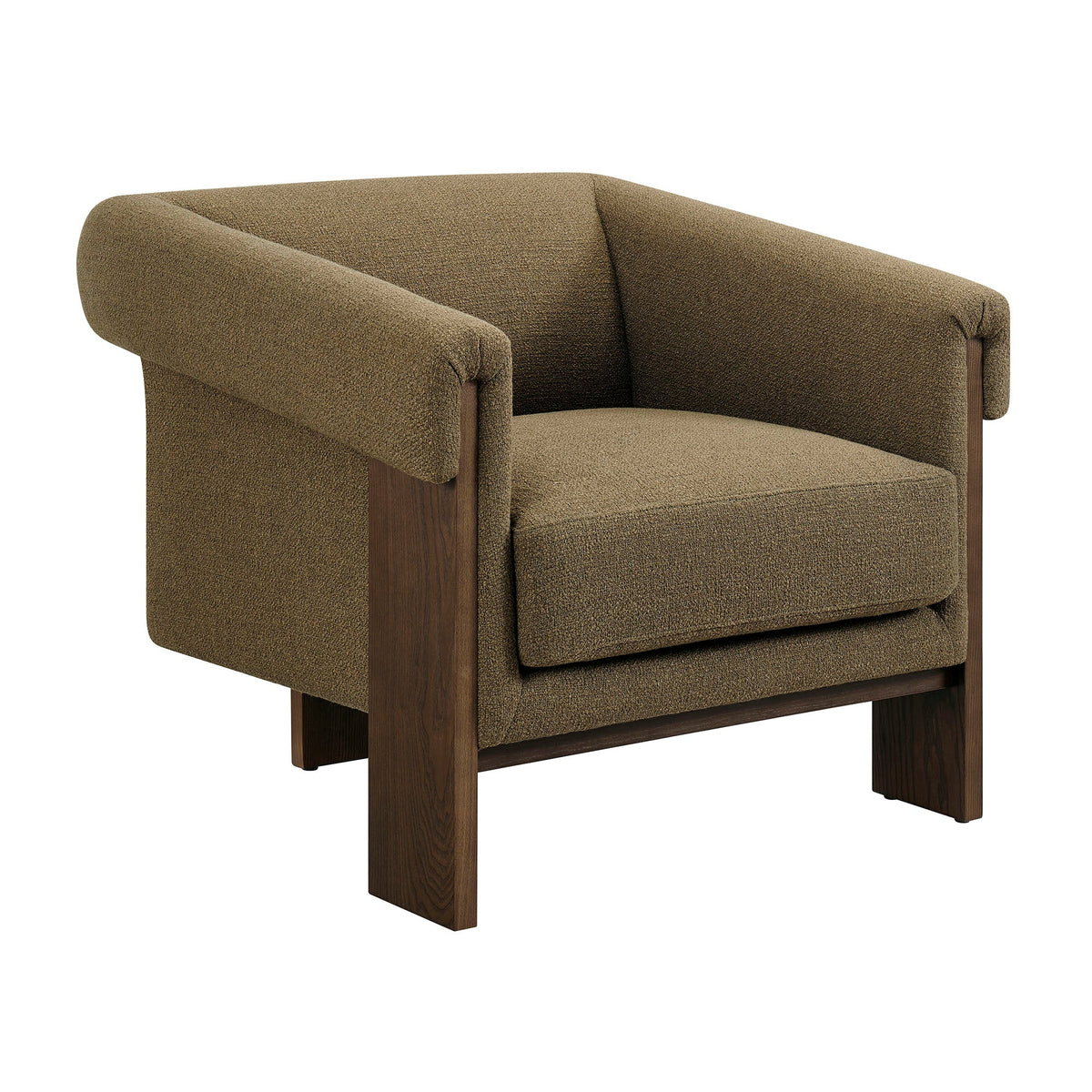 Fauteuil d'appoint trépied en mélange de lin Halbrook