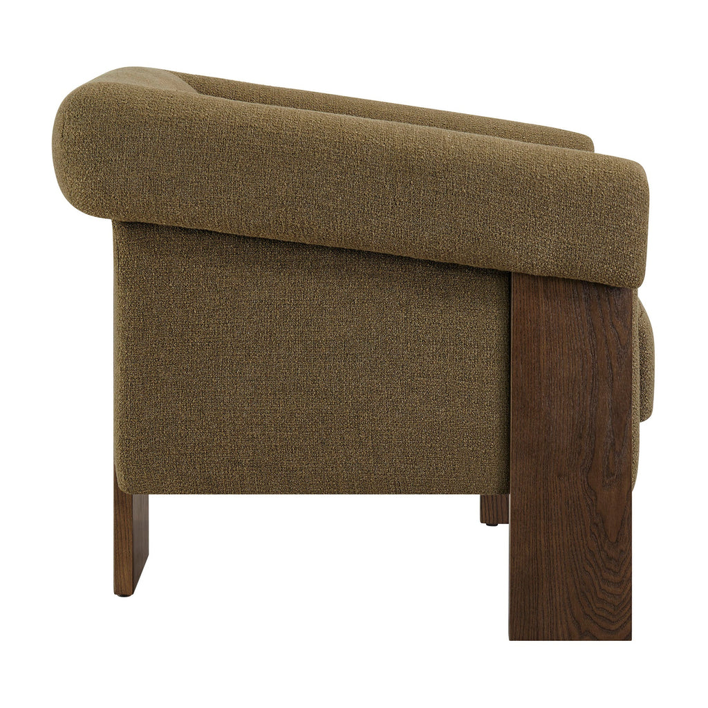Fauteuil d'appoint trépied en mélange de lin Halbrook