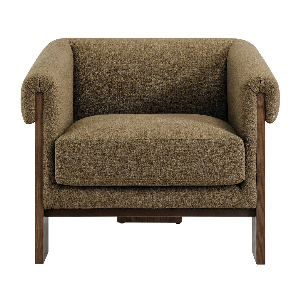Fauteuil d'appoint trépied en mélange de lin Halbrook