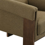 Fauteuil d'appoint trépied en mélange de lin Halbrook